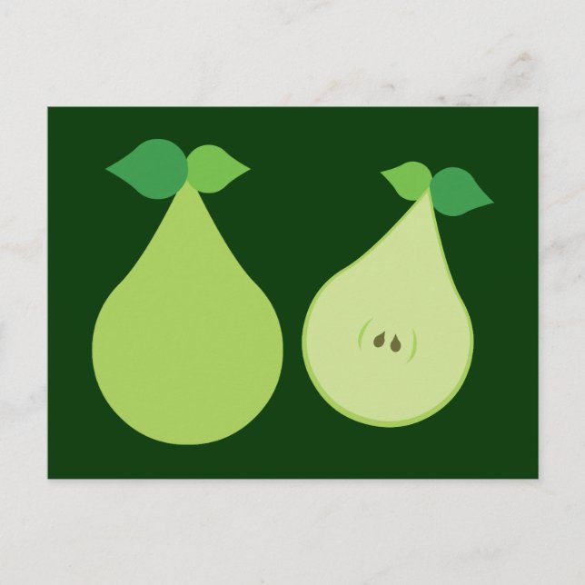 Modern Green Pear Postcard (Front)