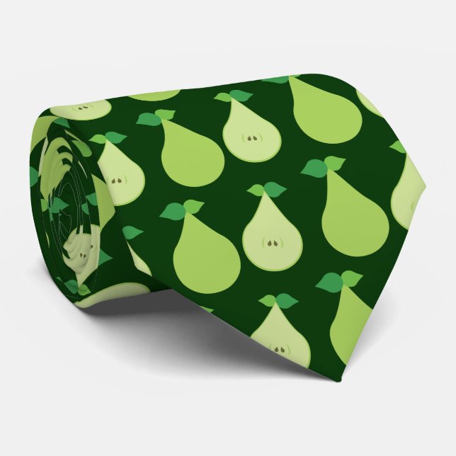 Modern Green Pear Tie (Rolled)