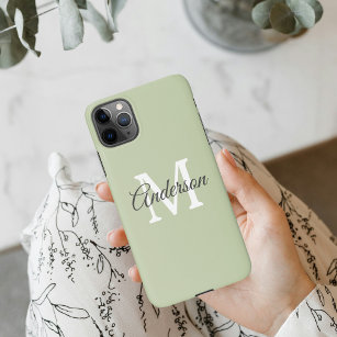 Modern Green   Personal Initial  iPhone 11Pro Case