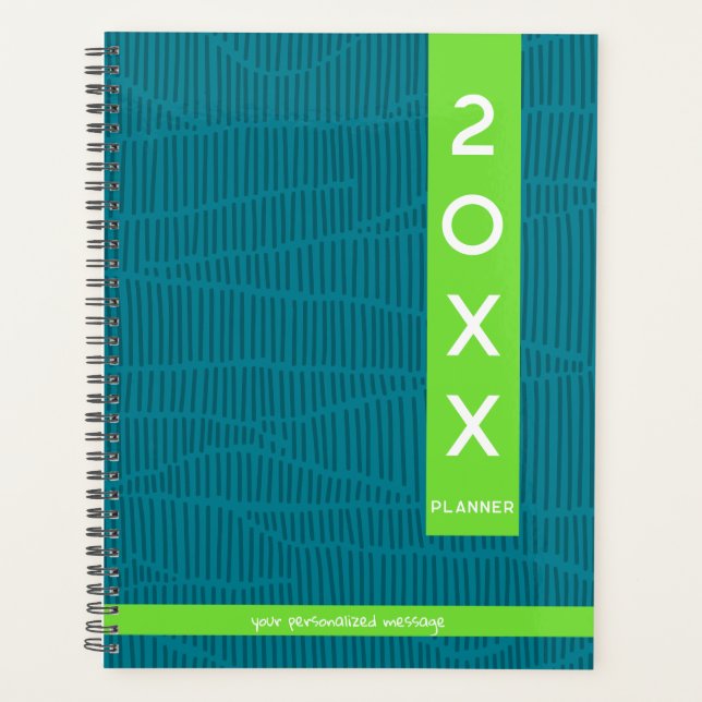 Modern Green Personalised  Planner (Front)