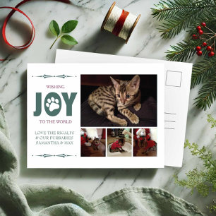 Modern Green Pet Christmas Postcards