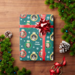 Modern Green Photo Ornaments Custom Christmas Wrapping Paper<br><div class="desc">Wrap your Christmas gifts in style! This festive holiday gift wrapping paper features red, green, and gold coloured round bulb ornament frames with spaces for three (3) different photos. White winter snowflakes and hearts accent the design. The emerald green printed background colour can be customised. The Merry Christmas wording in...</div>