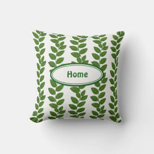 Modern Green Plant Leaves Cushion
