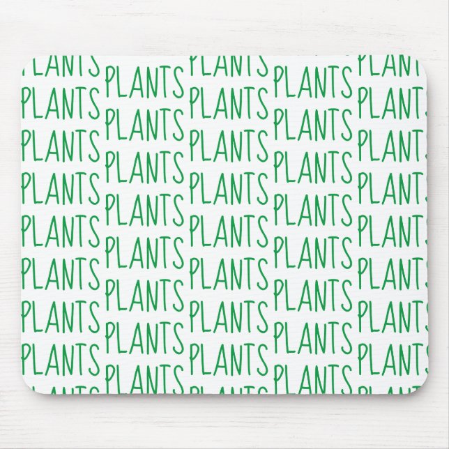 Modern Green Plants Pattern Plant Based Mouse Pad (Front)