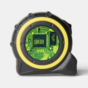 Modern Green Printed Circuit Microchip Geek Custom 1