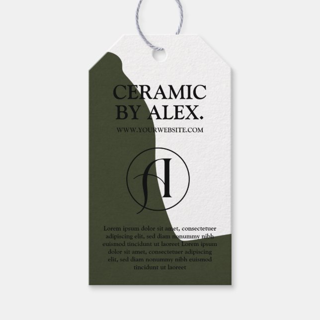 Modern Green Product Logo Hang Tag (Front)
