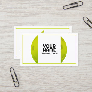 Modern Green realistic pickleball Business Card
