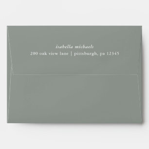 Modern Green Return Name and Address Wedding Envelope