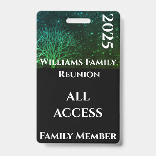 Modern Green Rustic Family Reunion Gift Badge ID Badge