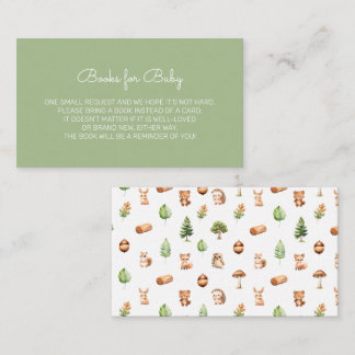 Modern Green Sage Baby Shower Book Request Enclosure Card