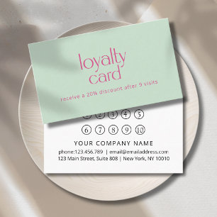 Modern Green Salon 10 Loyalty Card