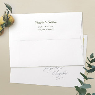 Modern Green Script 5 x 7 Return Address Envelope