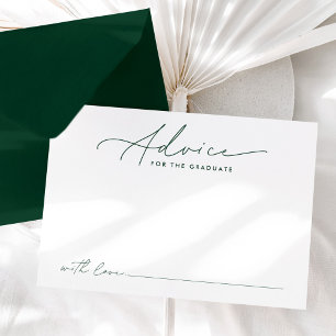 Modern Green Script Advice for the Graduate Card