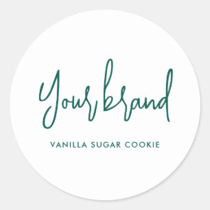 Modern Green Script Candle Product Label
