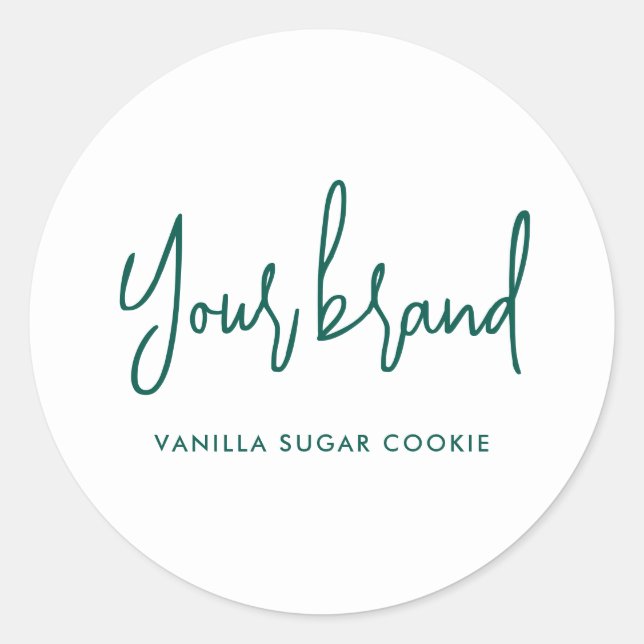 Modern Green Script Candle Product Label (Front)