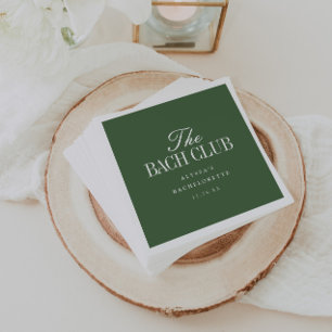 Modern Green Script Custom Bachelorette Party Napkin