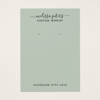 Modern Green Script Jewellery Earring Display Card
