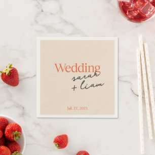 Modern Green Script Wedding Napkins