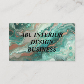 Modern green silver marble texture and typography  business card