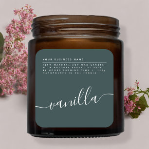 Modern green soy candle label 