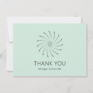 Modern Green Spiral Dot Elegant Thank You Card
