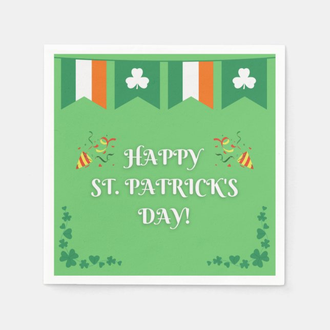 Modern Green St. Patrick's Day Napkin (Front)
