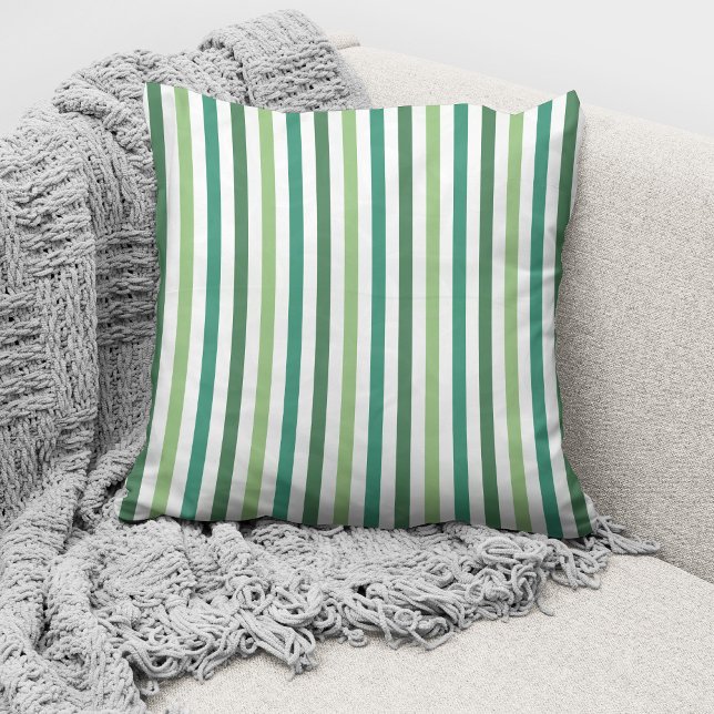 Modern Green Striped Pattern Cushion (Creator Uploaded)