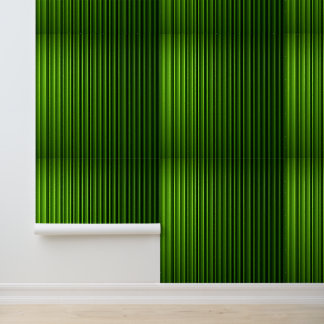 Modern green striped wallpaper