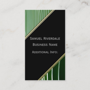 Modern Green Stripes Business Card 4