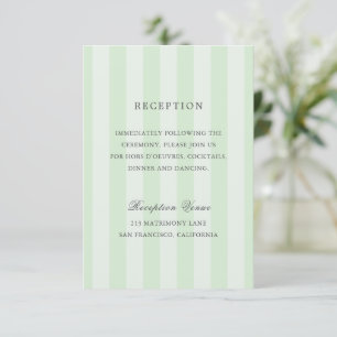 Modern Green Stripes Elegant Wedding Enclosure Card