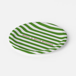 Modern Green Stripes on any Colour with Custom Paper Plate