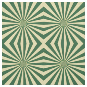 Modern Green Sun Ray Pattern Fabric