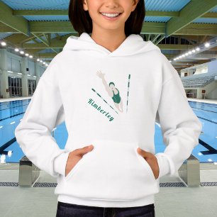 Modern Green Swimmer Illustration Swimming Theme  