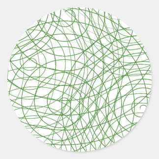 Modern Green Swirl Abstract Round Stickers