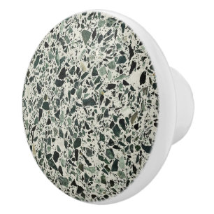 Modern Green Terrazzo Ceramic Knob