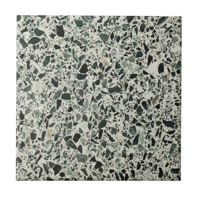Modern Green Terrazzo Ceramic Tile (Front)