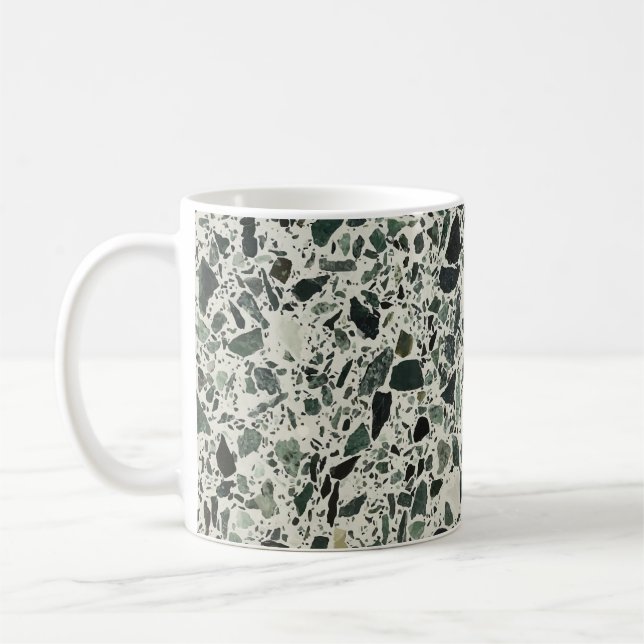 Modern Green Terrazzo Coffee Mug (Left)