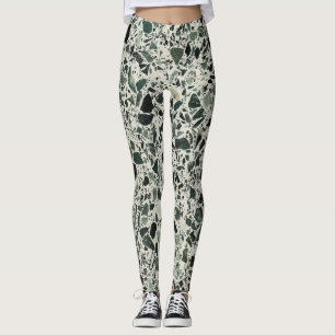Modern Green Terrazzo Leggings
