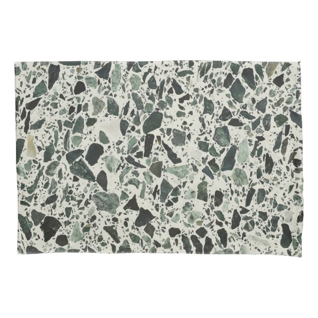 Modern Green Terrazzo Pillowcase (Front)