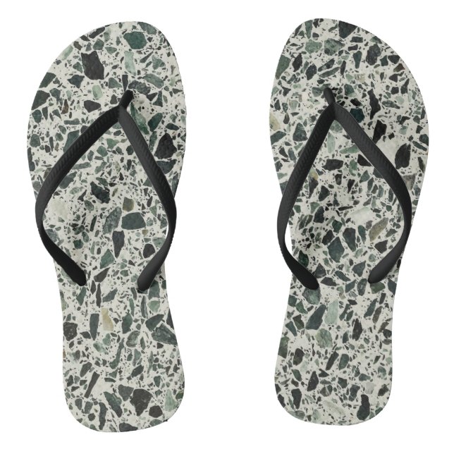 Modern Green Terrazzo Thongs (Footbed)