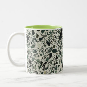 Modern Green Terrazzo Two-Tone Coffee Mug