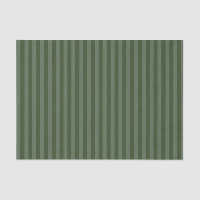 Modern Green Tonal Stripe Christmas Holiday Tissue Paper (Front)