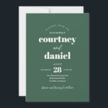 Modern Green Trendy Mix Match Wedding Invitation<br><div class="desc">Modern Green Trendy Mix Match Wedding Invitation features modern type pairings in bold,  modern colours.</div>