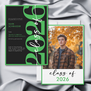 Modern Green Typography Graduation Announcement
