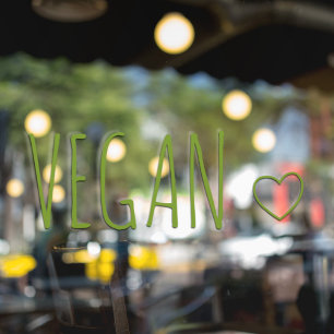 Modern Green Vegan Food  Window Cling