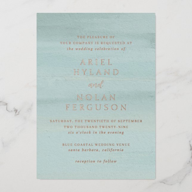 Modern Green Watercolor Elegant Wedding (Front)