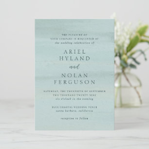 Modern Green Watercolor Elegant Wedding Invitation
