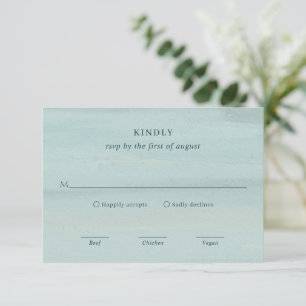Modern Green Watercolor Elegant Wedding RSVP Card