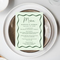 Modern Green Wavy Frame Wedding