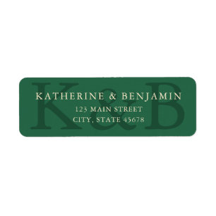 Modern Green Wedding Return Address Label